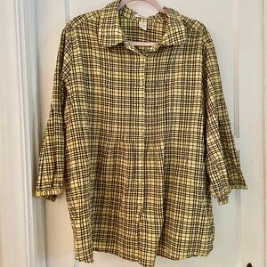 LAST CHANCE CLEARANCE TODAY ONLY!~ ROAMAN'S Cotton Plaid Summer Shirt 24W
